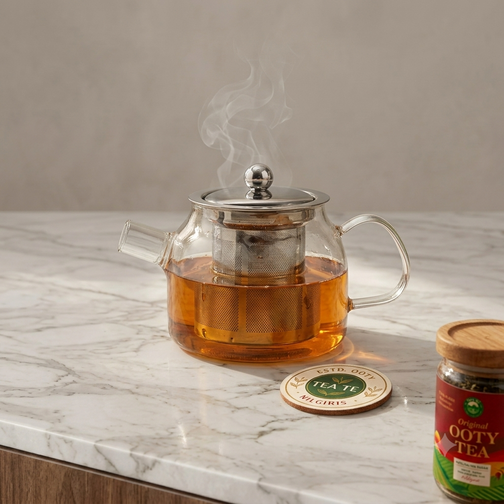 TEA TE Artisanal Glass Teapot with Infuser